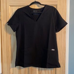 Black FIGS Casma Three Pocket Scrub Top NWT